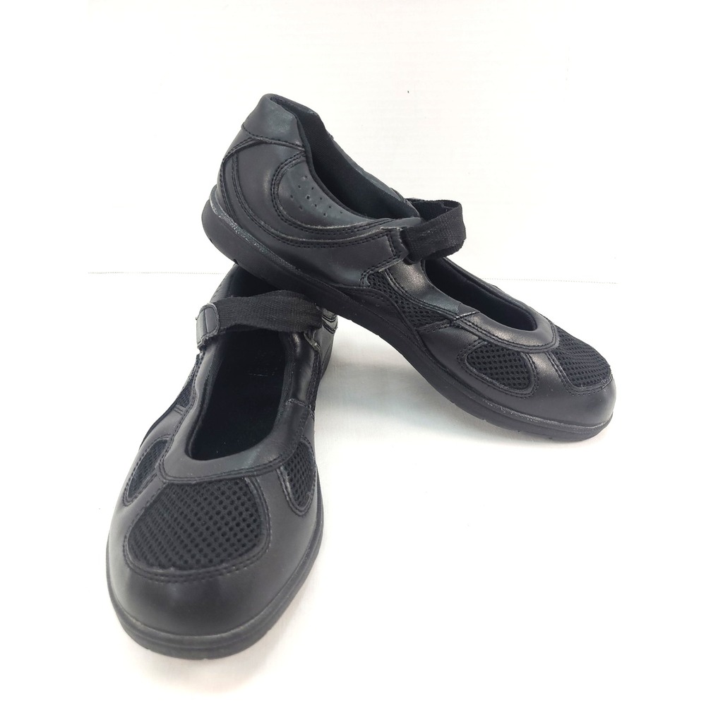 Mushrooms Womens Black Leather Mary Jane Shoes Size US 9W